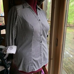 Black and white Houndstooth dress shirt